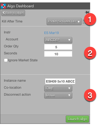 Algo Launch Pane