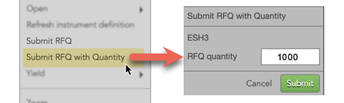 枚数と一緒に RFQ を送信